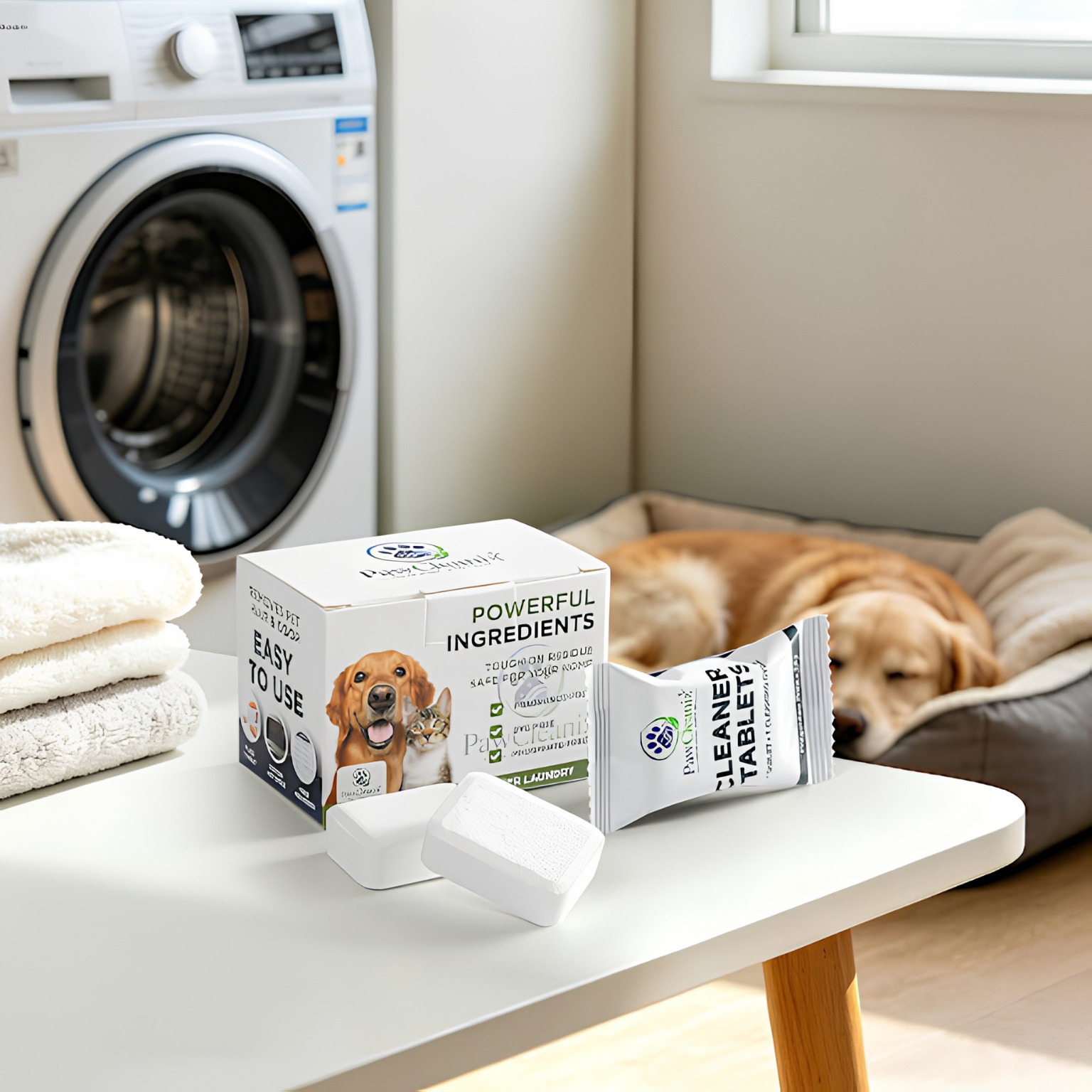 PawCleanix Washing Machine Cleaner Tablets — 6 pack, fragrance free, dye free, phosphate free