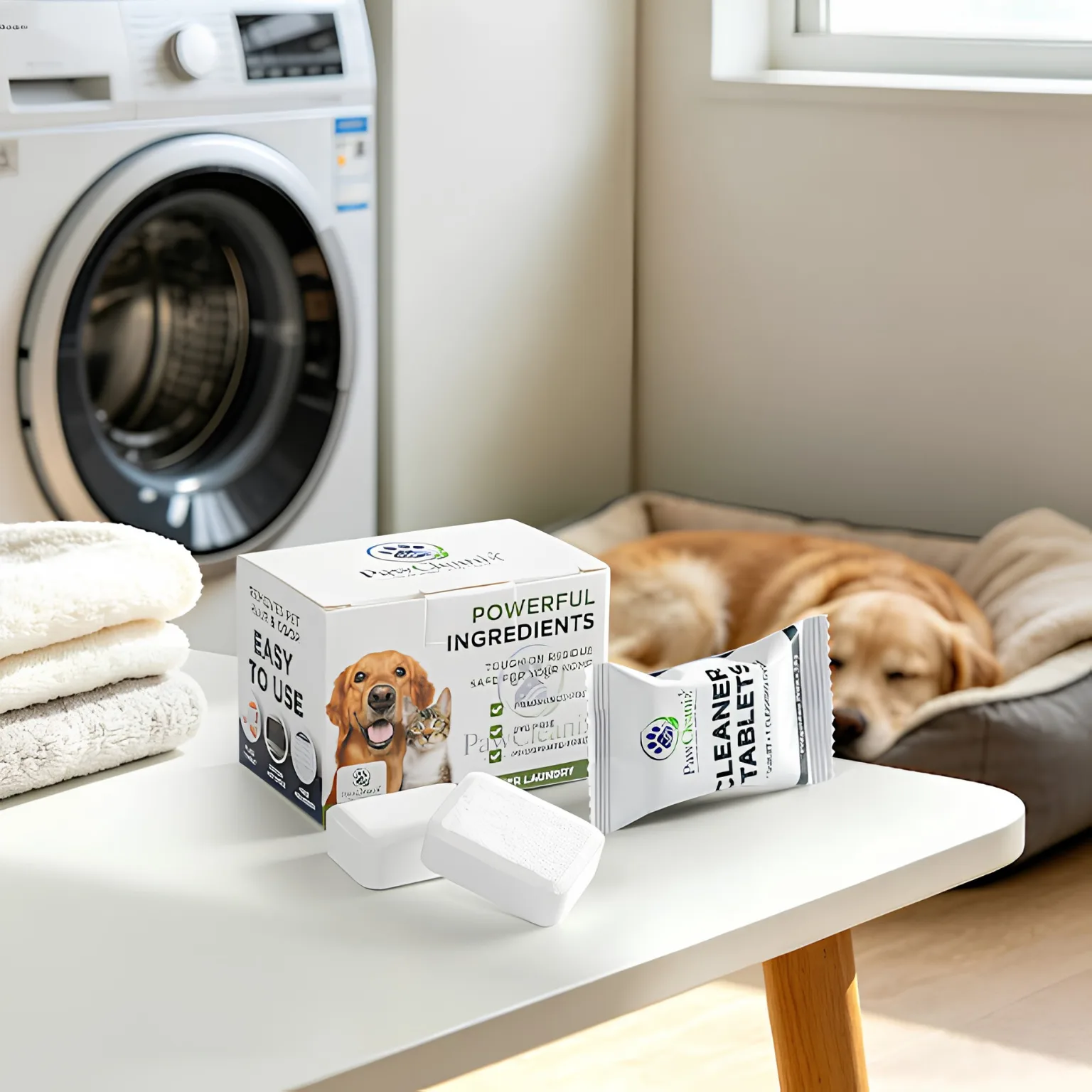 PawCleanix Washing Machine Cleaner Tablets — 6 pack, fragrance free, dye free, phosphate free